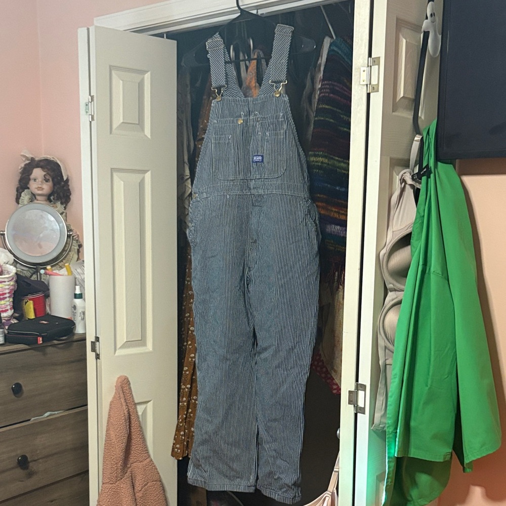 Men's Striped Relaxed Fit Overalls